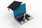 Graduation Hat And Diploma Stock Photo