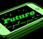Future On Smartphone Showing Forecasts Stock Photo