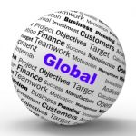 Global Sphere Definition Means International Communications Or W Stock Photo