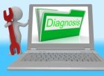 Diagnosis File Represents Online Maintenance 3d Rendering Stock Photo