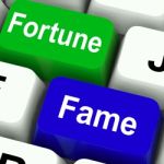 Fortune Fame Keys Show Wealth Or Publicity Stock Photo