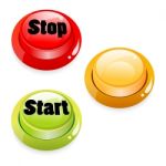 Start Stop Push Button Stock Photo