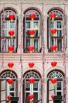 Chinese Lanterns Outside A Building In Singapore Stock Photo