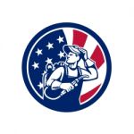 American Lit Operator Usa Flag Icon Stock Photo