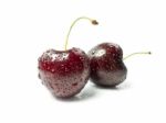 Cherries With Condensation Stock Photo