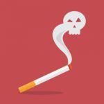 Cigarette With A Smoke Formed Skull Dead Stock Photo