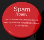 Spam Definition Button Stock Photo