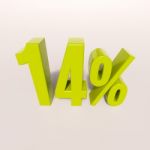 Percentage Sign, 14 Percent Stock Photo