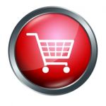 Shopping Cart Button Stock Photo