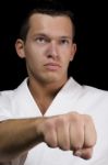 Portrait Of Karate Man Stock Photo