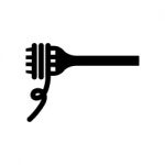 Fork With Swirled Pasta Symbol Icon  Illustration On Stock Photo