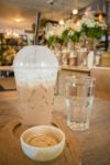Ice Caffe Mocha Serving On Wooden Table Stock Photo