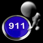 Nine One One Pressed Shows 911 Emergency Or Crisis Stock Photo
