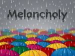 Melancholy Rain Indicates Low Spirits And Dejectedness Stock Photo