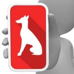 Dogs Online Means Canine Mobile Phone 3d Rendering Stock Photo