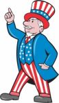 Uncle Sam American Pointing Up Cartoon Stock Photo
