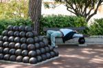 Monte Carlo, Monaco/europe - April 19 : Man Asleep In The Shade Stock Photo