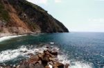 Sea View And Cliffs In Riomaggiore G Stock Photo