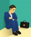 Despondent Businessman Stock Photo