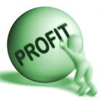 Profit Uphill Sphere Shows Cash Wealth Revenue Stock Photo
