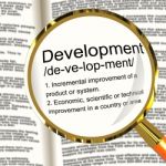 Development Definition Magnifier Stock Photo