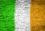 Ireland Flag Painted On Wall Stock Photo