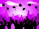 Celebrate Graduation Indicates Party School And Develop Stock Photo