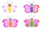 Butterfly Cartoon Characters Stock Photo