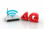 4g And Wireless Router Stock Photo