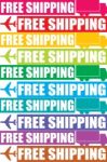 Colorful Free Shipping Tag Stock Photo