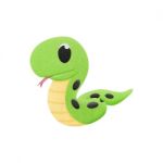 Cute Snake Is Reptile Animal Cartoon In The Zoo Of Paper Cut Stock Photo