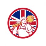 British Locksmith Union Jack Flag Icon Stock Photo