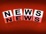 News Blocks Show Broadcast Announcement And Headlines Stock Photo
