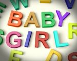 Baby Girl Written In Kids Letters Stock Photo