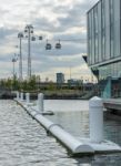 View Of The London Cable Car Over The River Thames Stock Photo