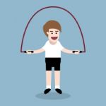 Jumping Rope Exercise Stock Photo