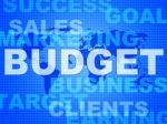 Budget Words Means Bills Costing And Money Stock Photo