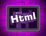 Html Word Indicates Hypertext Markup Language And Web Stock Photo