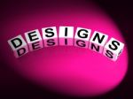 Designs Dice Mean To Design Create And To Diagram Stock Photo