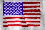 Usa Flag Painted On Rough White Paper Stock Photo