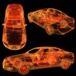 Wireframe Of Car Stock Photo