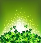 Abstract Light On Shamrock Leaves For Patric Stock Photo