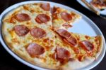 Pepperoni Pizza Closeup Stock Photo