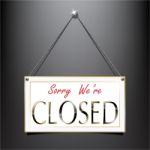 Closed Label Sign Luxury Hanging Style Stock Photo