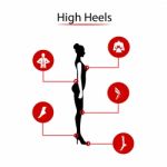 Infografics Woman: High Heels And Our Disease. Illustration Stock Photo