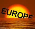 Europe Sinking In Sea Stock Photo