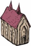 Medieval Church Drawing Stock Photo