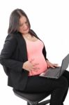 Pregnant Woman Having Some Contractions Stock Photo