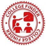 College Finder Indicates Search For And Choose Stock Photo