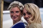 Two Smiling Ladies At The Goodwood Revival Stock Photo